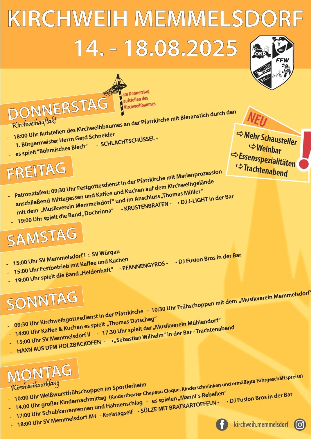 Kerwa Memmelsdorf Programm 2025