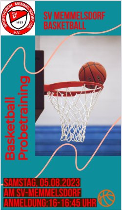 SV Memmelsdorf Basketball Probetraining am 05.08.2023